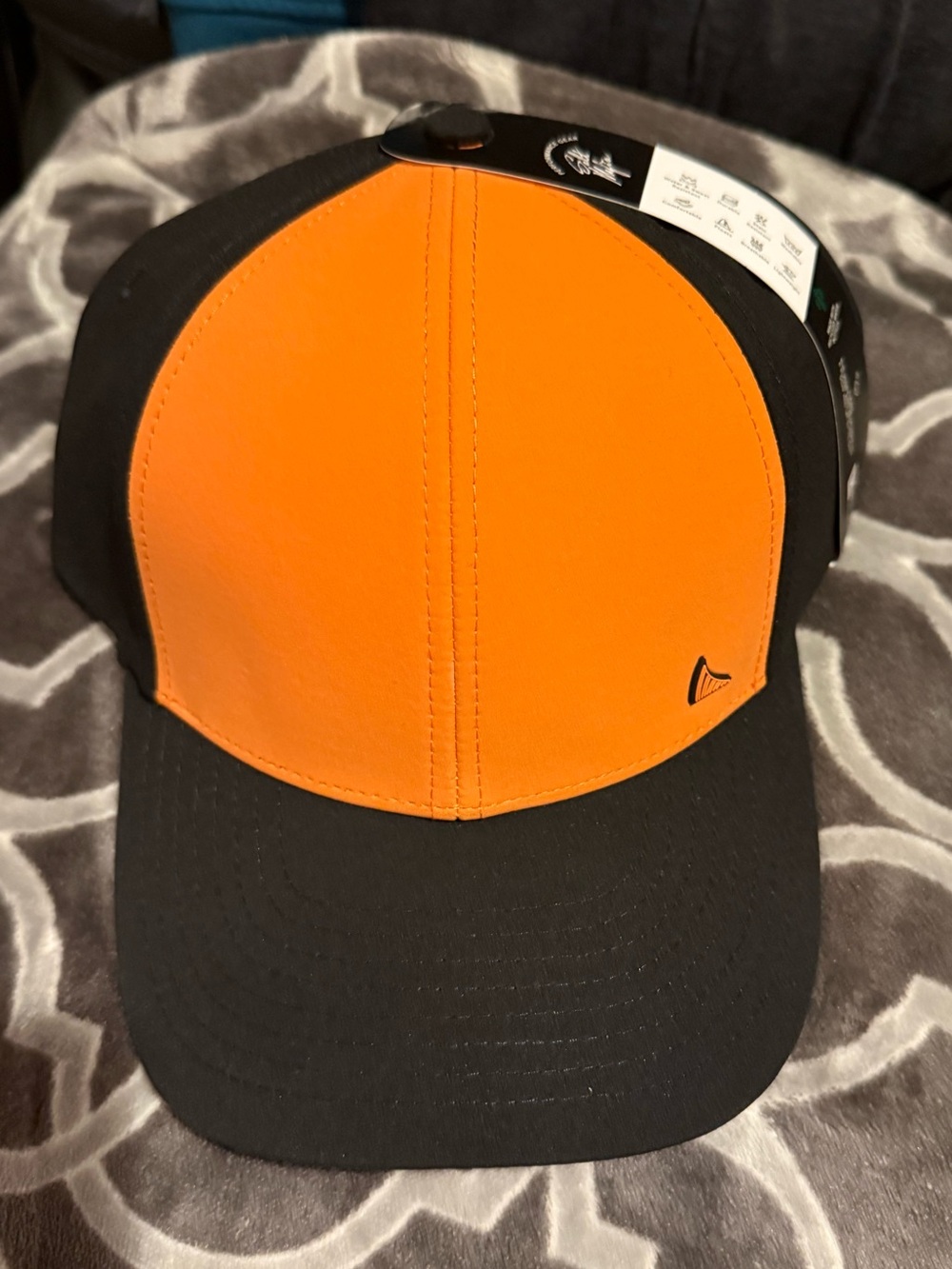 Salt Mafia Waterman Inferno Black and Orange Adjustable Snapback Hat. New.